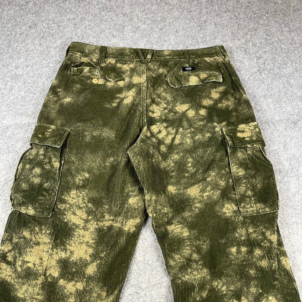 Vans Corduroy Loose Tapered Tie Dye Cargo Pants Mens 34 Olive Green - Picture 6 of 15